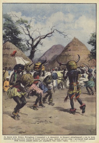 Dans på portugisiska Guinea av Achille Beltrame