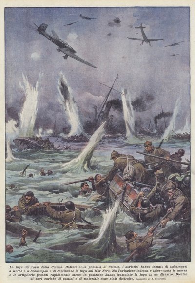 De rödas flykt från Krim av Achille Beltrame