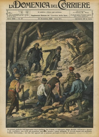 Det stora galleriet i de toskansk-emiliska Apenninerna, mellan Setta och Bisenzio, arton långt? av Achille Beltrame