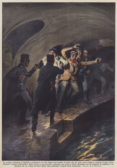 Lyckades wienerpolisen fånga ett gäng tjuvar i ett avlopp som har funnits i sju år? av Achille Beltrame