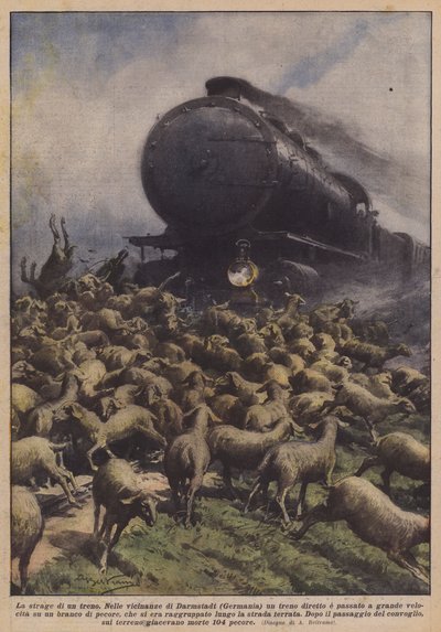 Massakern på ett tåg av Achille Beltrame