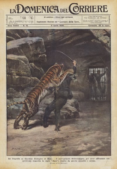 Tragedin i Roms zoologiska trädgård av Achille Beltrame