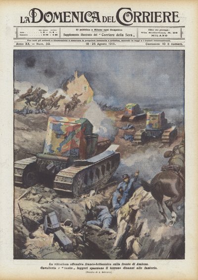 Den segerrika fransk-brittiska offensiven på Amiens-fronten av Achille Beltrame