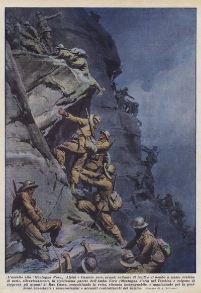 Anfallet på Golden Mountain av Achille Beltrame