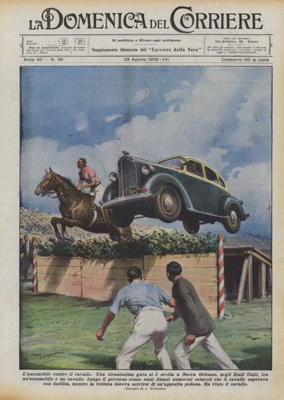 Bilen mot hästen av Achille Beltrame