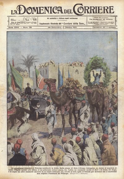 Det triumferande välkomnandet till kronprinsen i Libyen av Achille Beltrame