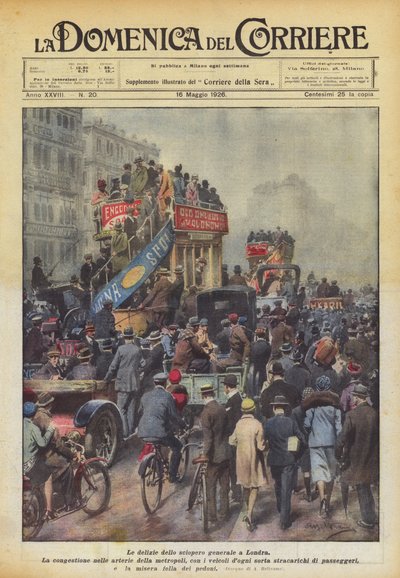 Glädjen med generalstrejken i London av Achille Beltrame