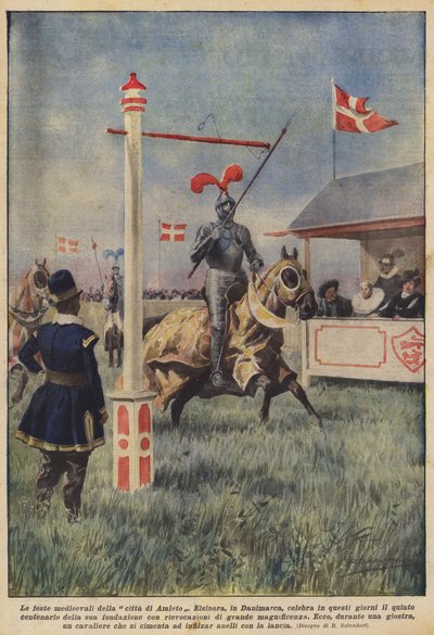 De medeltida festivalerna i staden Hamlet av Achille Beltrame
