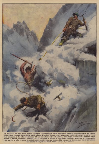 En italiensk bergsguides bedrifter av Achille Beltrame