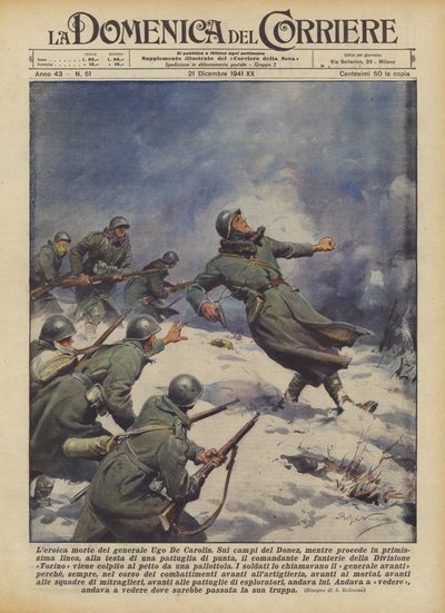 General Ugo De Carolis heroiska död av Achille Beltrame