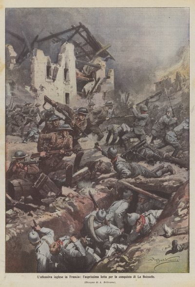 Den brittiska offensiven i Frankrike, den allra första kampen för erövringen av La Boisselle av Achille Beltrame