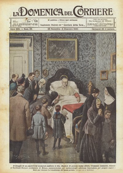 En folkets hyllning till en exemplarisk Guds tjänare av Achille Beltrame
