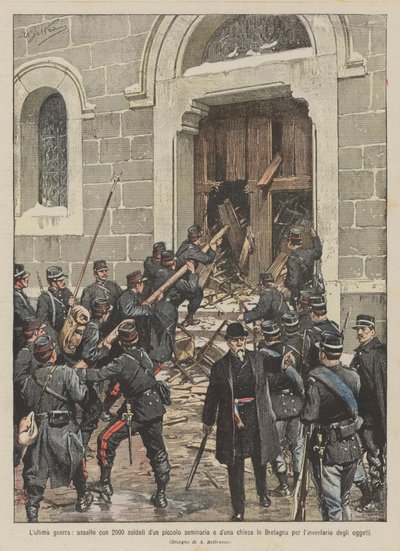Det senaste kriget, ett anfall med 2000 soldater från ett litet seminarium och kyrka i Bretagne för? av Achille Beltrame