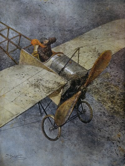 Mauvaises plan kraschade efter att ha träffats av gräshoppssvärmar, nära Madrid, Spanien, illustration av Achille Beltrame från La Domenica del Corriere, 3 juni av Achille Beltrame