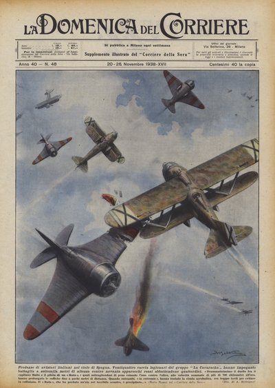 Italienska flygares bedrifter i Spaniens himmel av Achille Beltrame