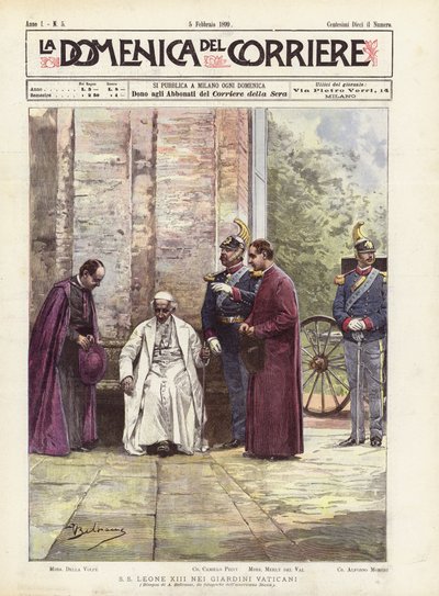 SS Leo XIII i Vatikanträdgården av Achille Beltrame