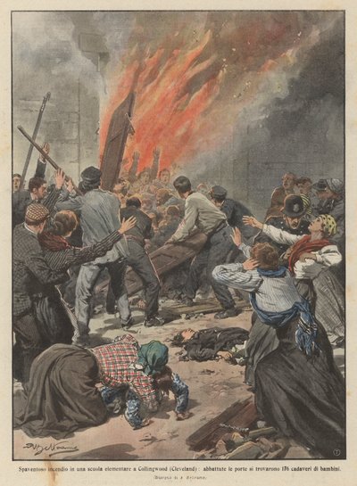 Skrämmande brand i en grundskola i Collingwood (Cleveland), dörrar nere? av Achille Beltrame