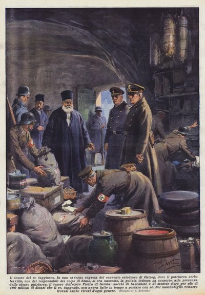 Den skenande kungens skatt (färg litho) av Achille Beltrame
