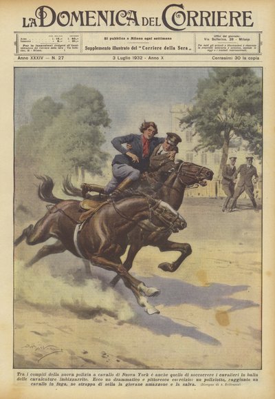 Bland uppgifterna för den nya New York Horse Police och även att rädda ryttarna? av Achille Beltrame