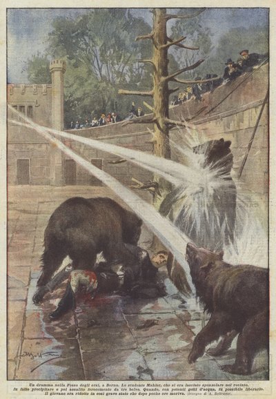 Ett drama i Björngropen i Bern av Achille Beltrame