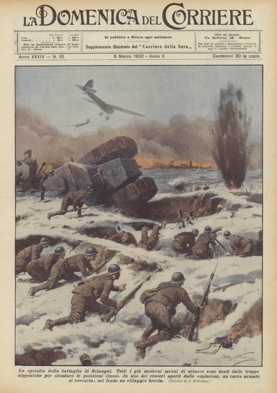 Ett avsnitt från slaget vid Shanghai av Achille Beltrame