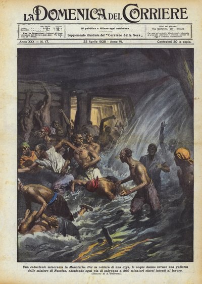 En gruvkatastrof i Manchuriet av Achille Beltrame