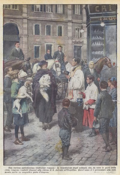 En märklig gammal romersk tradition, djurens välsignelse, som på alla sidor? av Achille Beltrame