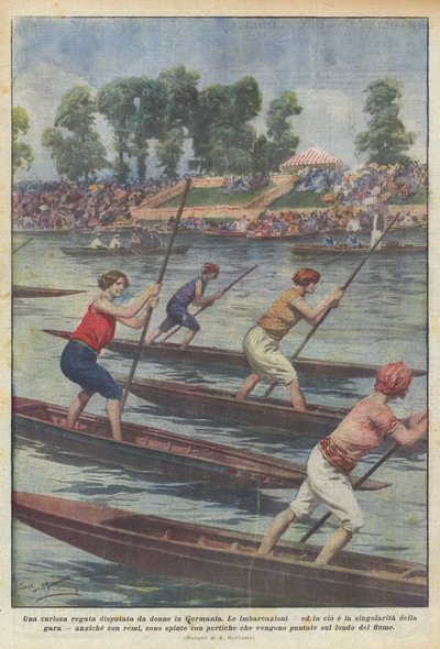 En nyfiken regatta som hölls av kvinnor i Tyskland av Achille Beltrame