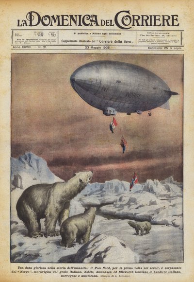 Ett härligt datum i mänsklighetens historia, Nordpolen, för första gången på århundraden? av Achille Beltrame