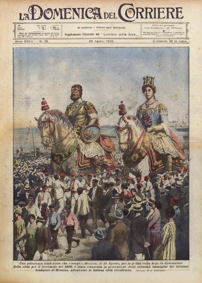 En pittoresk tradition som återuppstår i Messina av Achille Beltrame