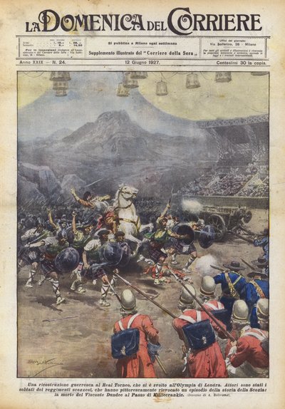 En krigisk rekonstruktion vid Royal Tournament, som ägde rum på Olympia i London av Achille Beltrame