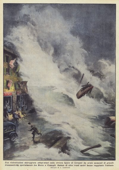 Har en våldsam storm drabbat den liguriska Riviera di Levante? av Achille Beltrame