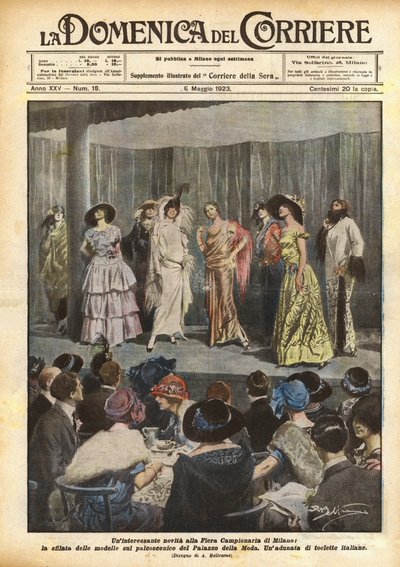 En intressant nyhet på Milano-mässan, modevisningen för modeller på scenen? av Achille Beltrame