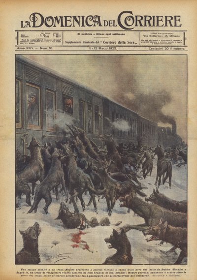Ett märkligt överfall på ett tåg av Achille Beltrame
