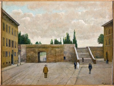Porta San Francesco i Modena (olja på duk) av Achille Boschi
