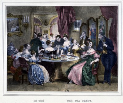 Fem timmar: Tea time - i "Les heures de la Parisienne" av Achille Devéria av Achille Devéria