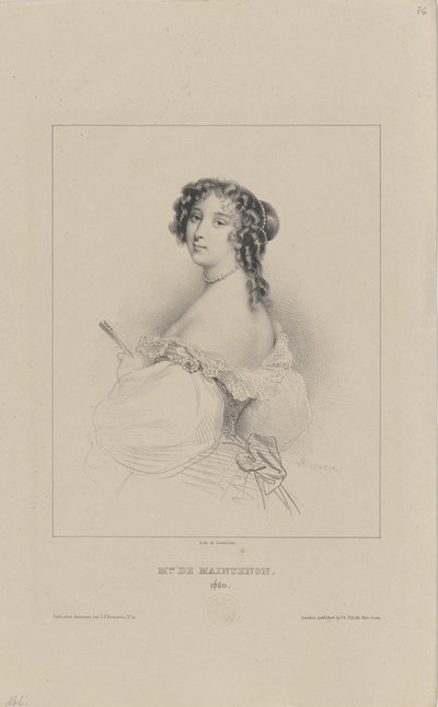 Françoise dAubigné, Marquise de Maintenon 1635-1719, 1830-1840-talet. av Achille Devéria