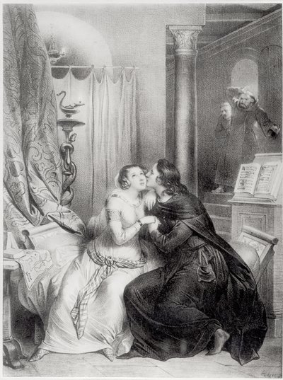 Heloise och Abelard av Achille Devéria