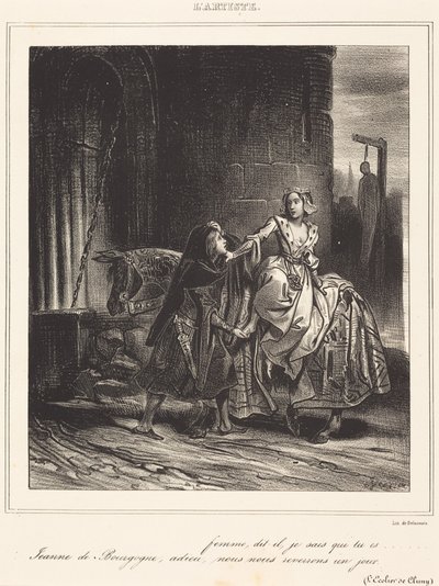 Jeanne av Bourgogne av Achille Devéria
