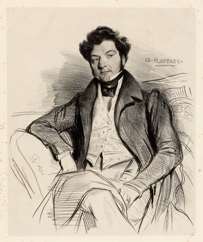 Porträtt av Charles Plantade av Achille Devéria