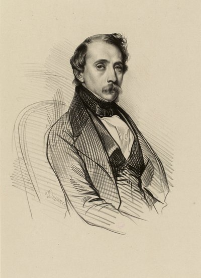 Porträtt av François-Alexandre David, litograf (IFF 190) av Achille Devéria