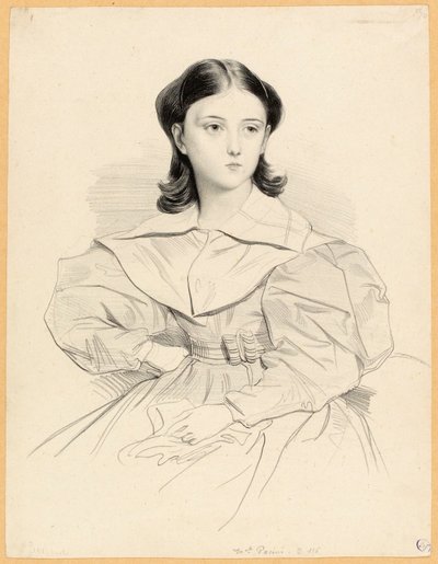 Porträtt av Mademoiselle Pacini av Achille Devéria