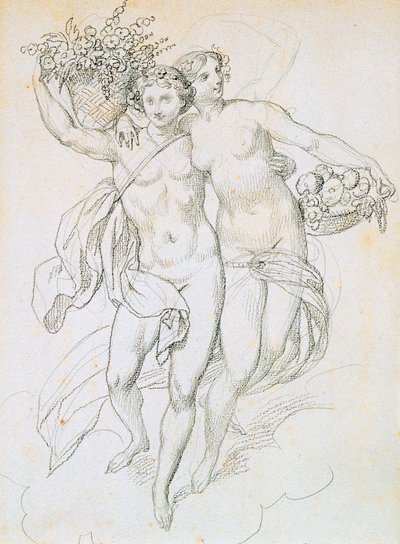 Psyke och Amor, c1820-1857 av Achille Devéria