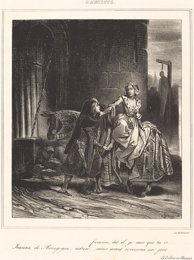 Jeanne av Bourgogne av Achille Devéria
