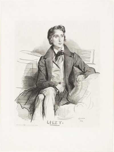 Porträtt av Franz Liszt av Achille Devéria