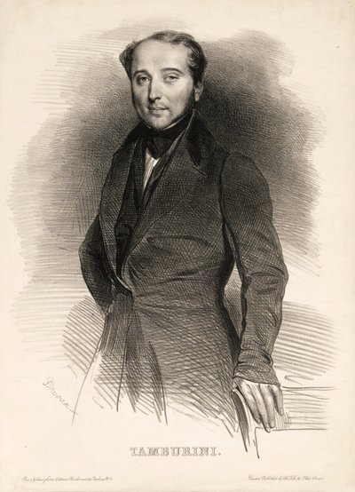 Porträtt av operasångaren Antonio Tamburini 1800-1876, av Achille Devéria