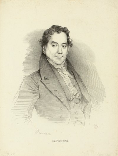 Porträtt av sångaren och kompositören Gioseffo Catrufo 1771-1851, 1830. av Achille Devéria