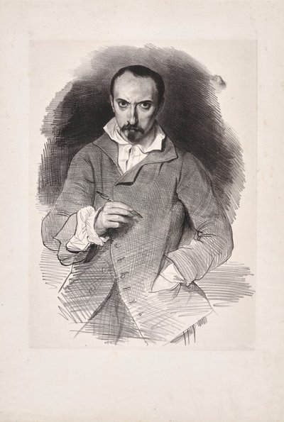 Självporträtt, 1800-talets andra kvartal. av Achille Devéria