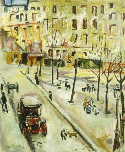 Paris Street Scen; Scene de rue, Paris av Achille Emile Othon Friesz