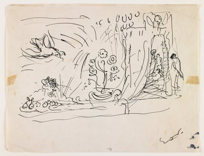 Stilleben med blommor (penna och svart bläck) av Achille Emile Othon Friesz